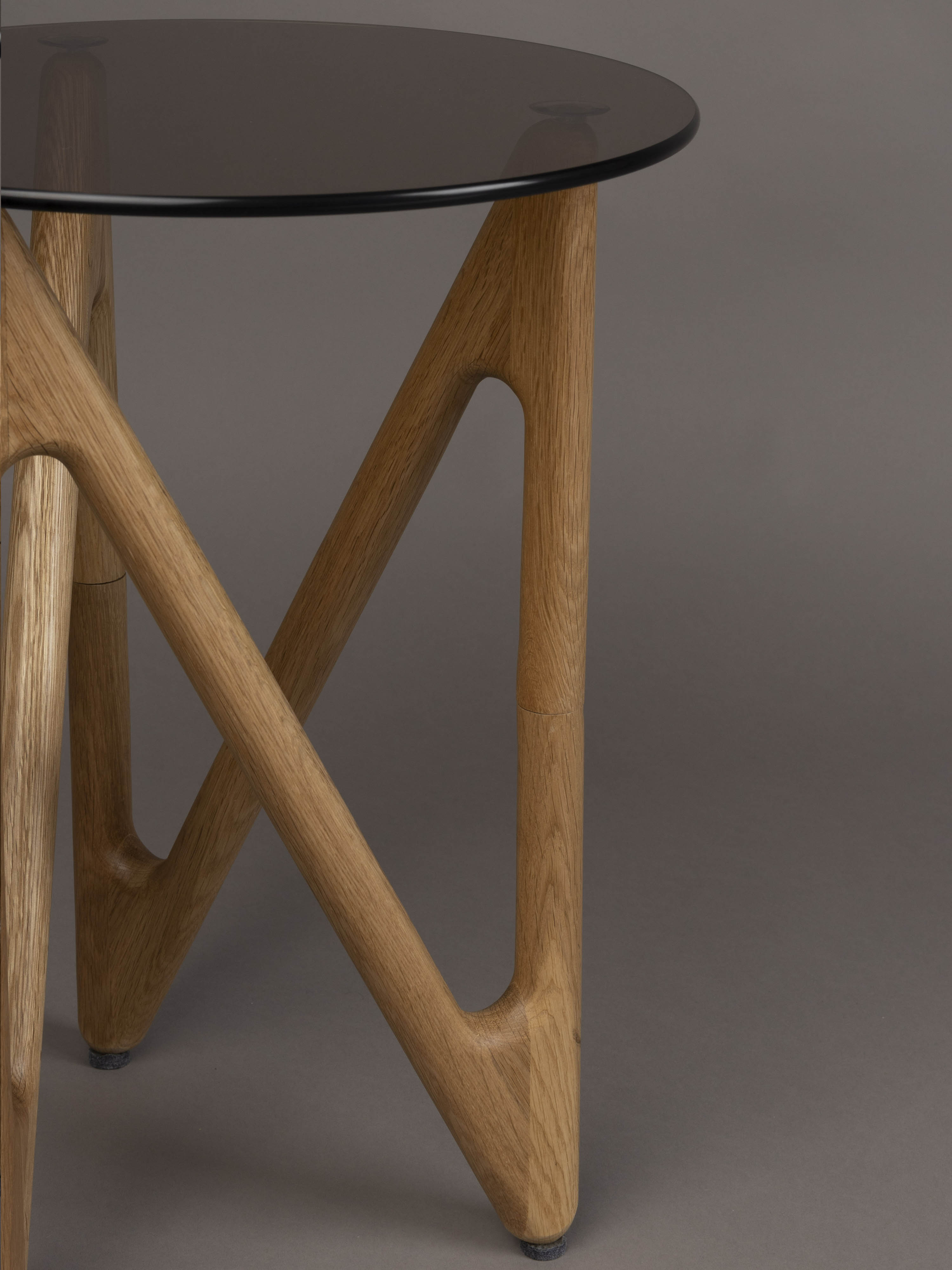 Naia Oak & Glass Side Table
