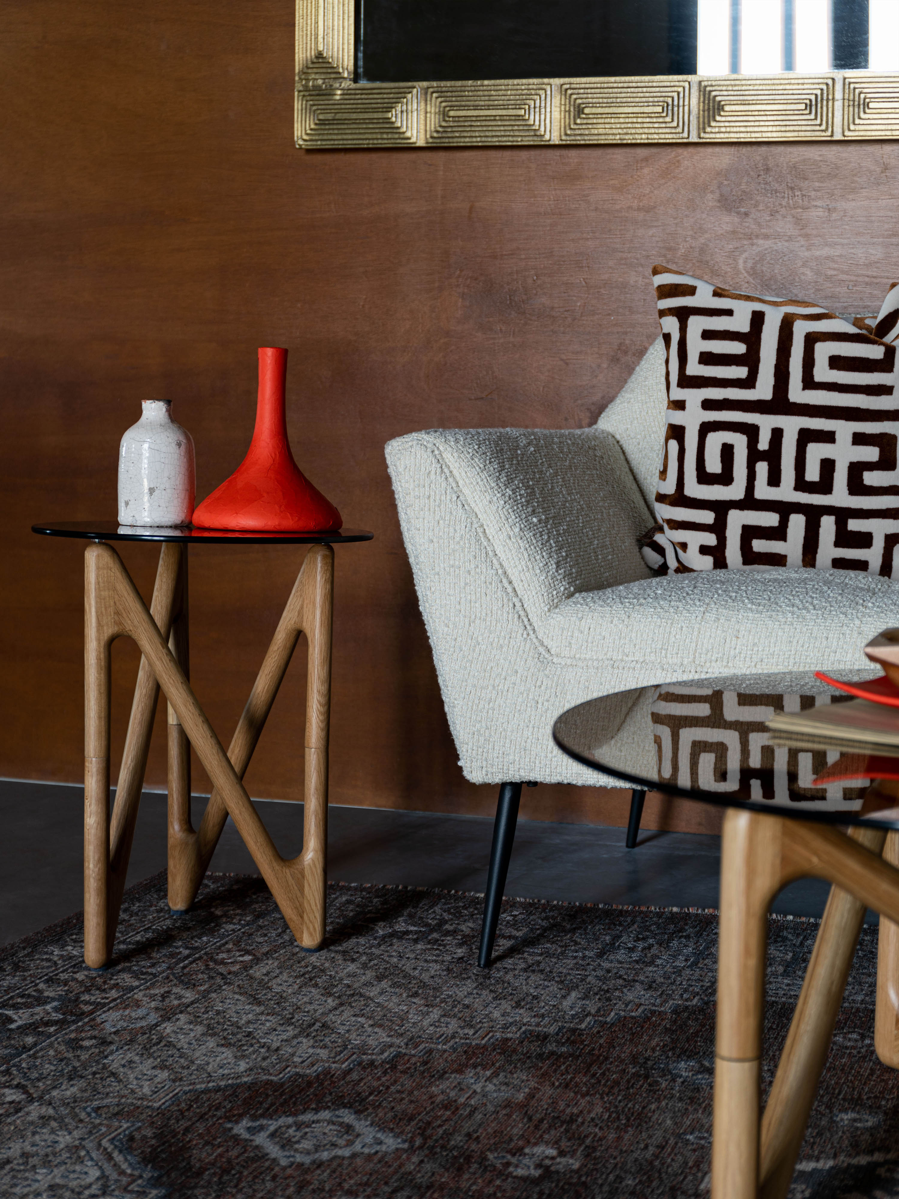 Naia Oak & Glass Side Table