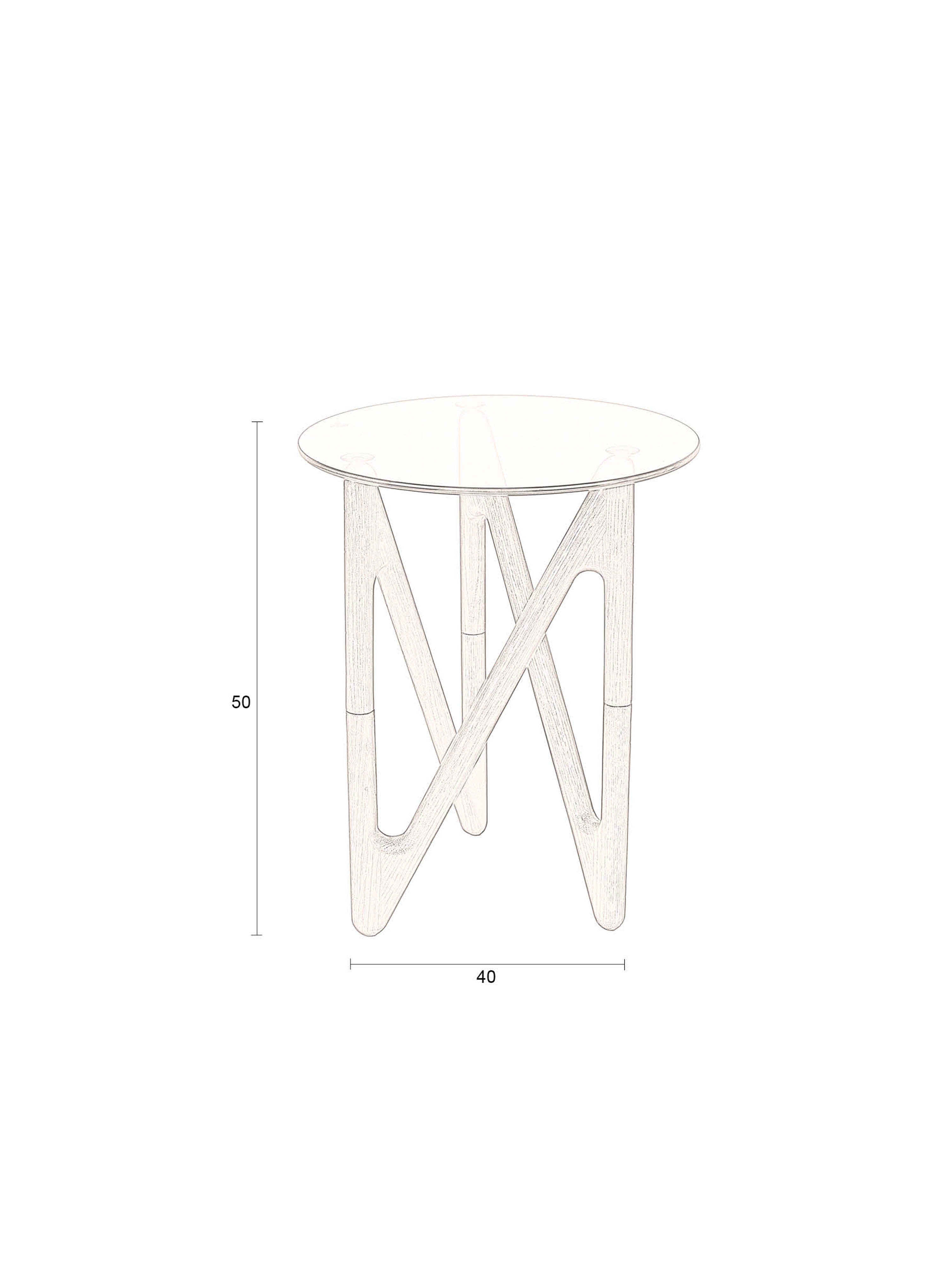 Naia Oak & Glass Side Table