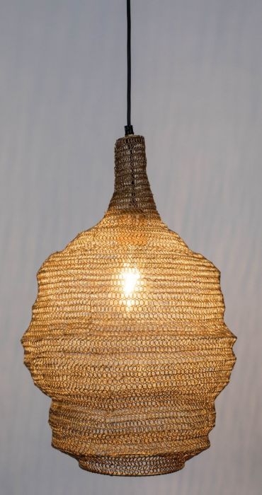 Medium Lena Pendant Lamp - Brass/Black