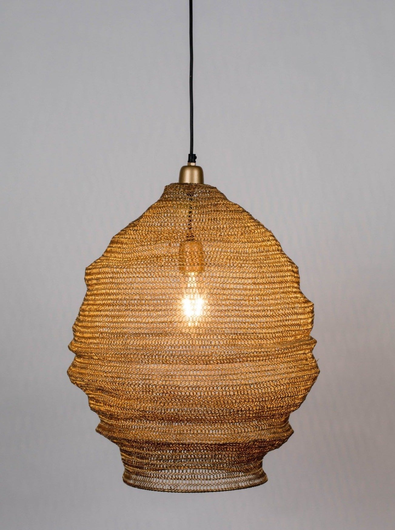 Large Lena Pendant Lamp - Brass/Black
