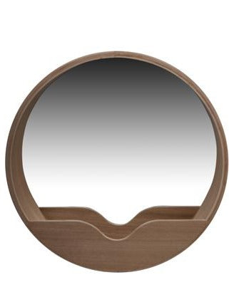The Round Compartment Wall Mirror - Natural - 40x40x8cm