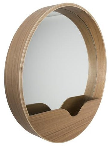 The Round Compartment Wall Mirror - Natural - 40x40x8cm