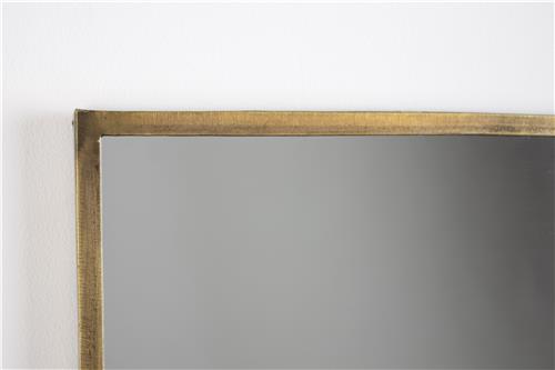 Feyza Horizontal Brass Mirror with Shelf