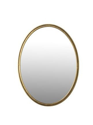 Medium Antique Brass Matz Oval Wall Mirror