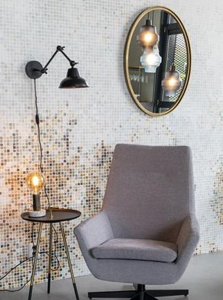 Medium Antique Brass Matz Oval Wall Mirror