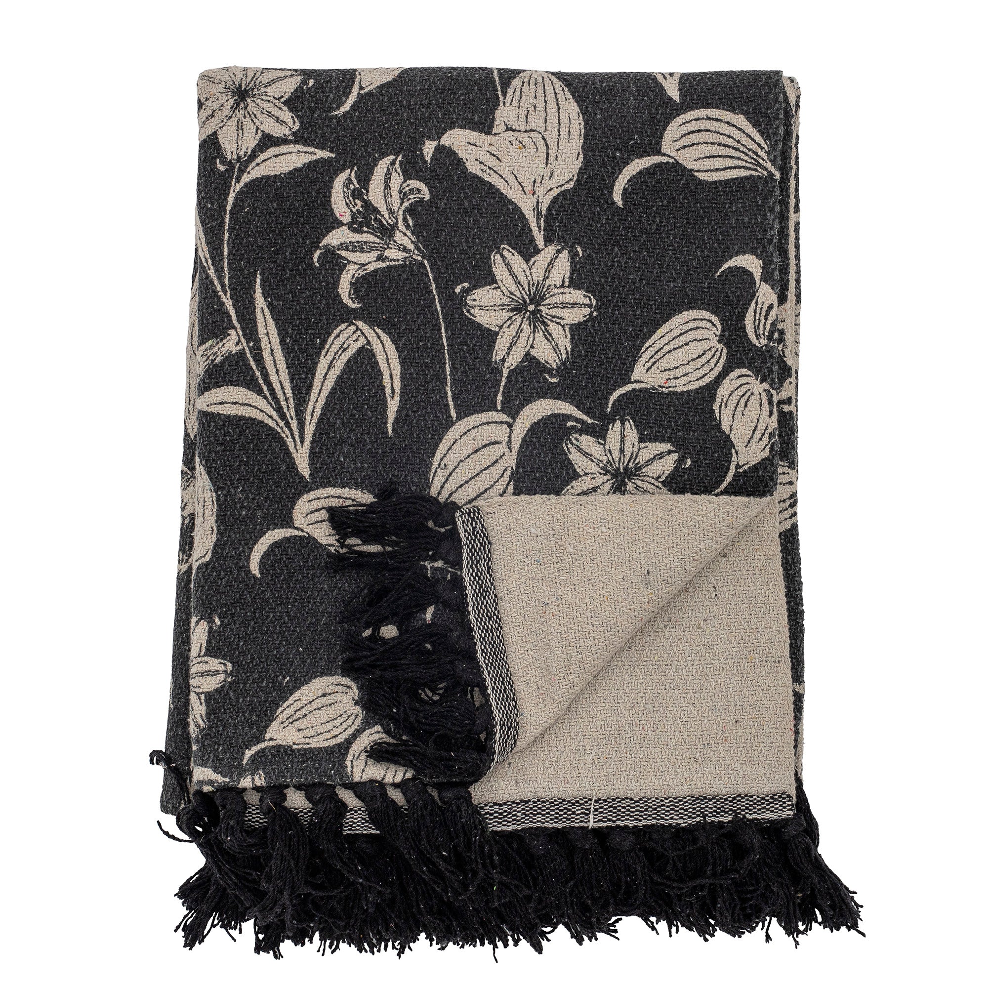 Mali Black Recycled Cotton Throw