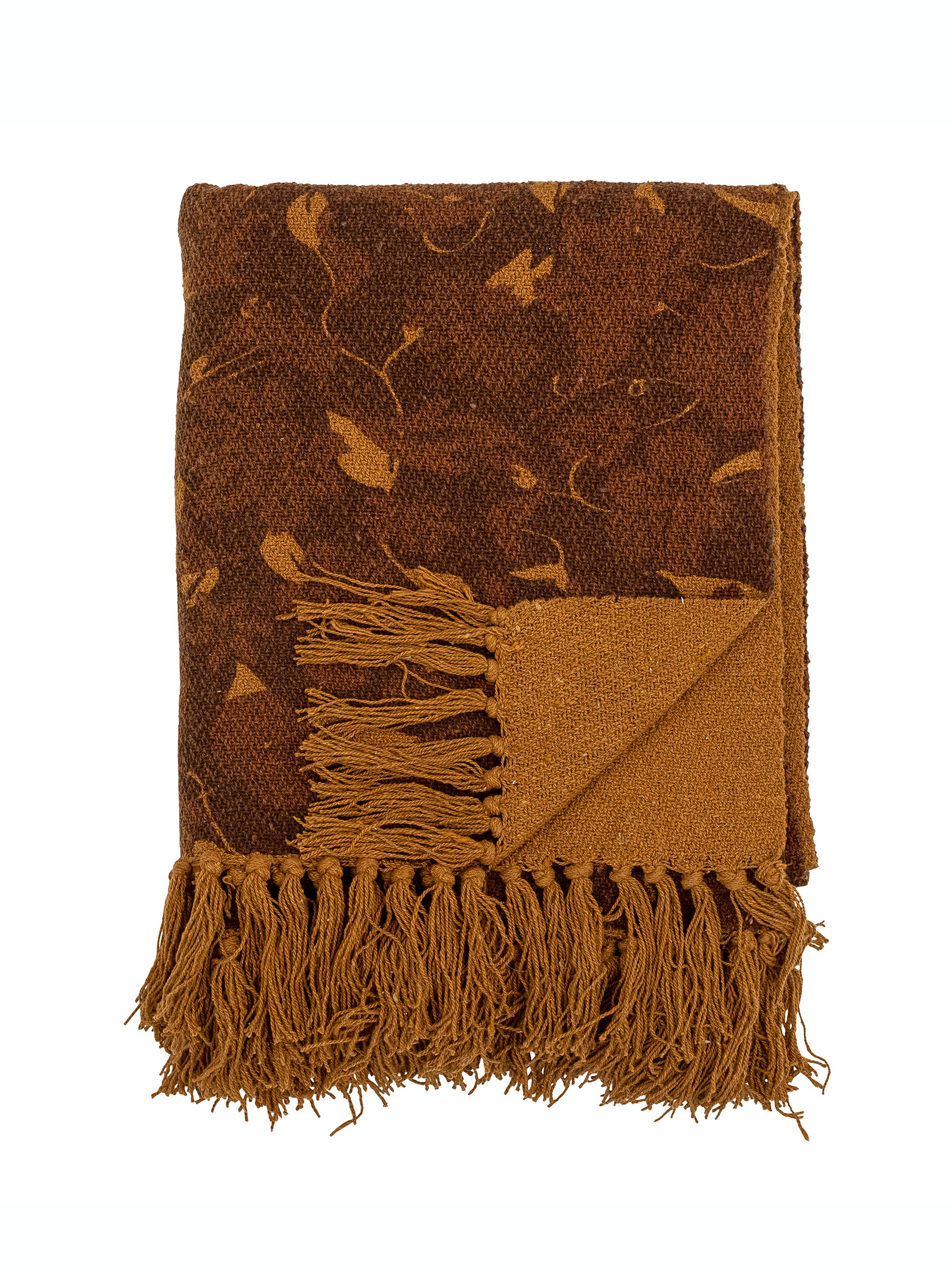 Gana - Recycled Cotton Throw - Ochre, Brown