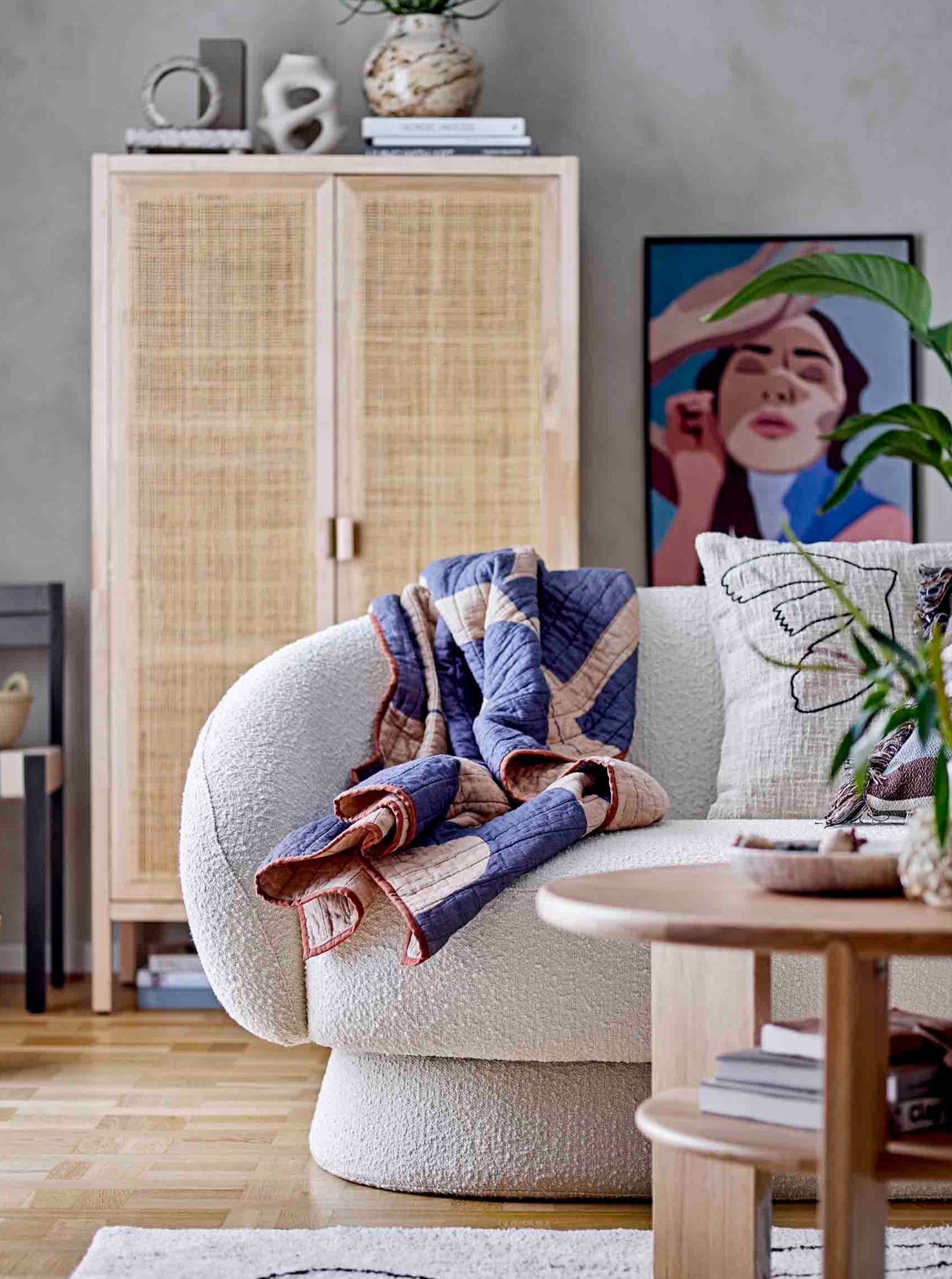 Marikka Rattan Cabinet in Natural Pine 150