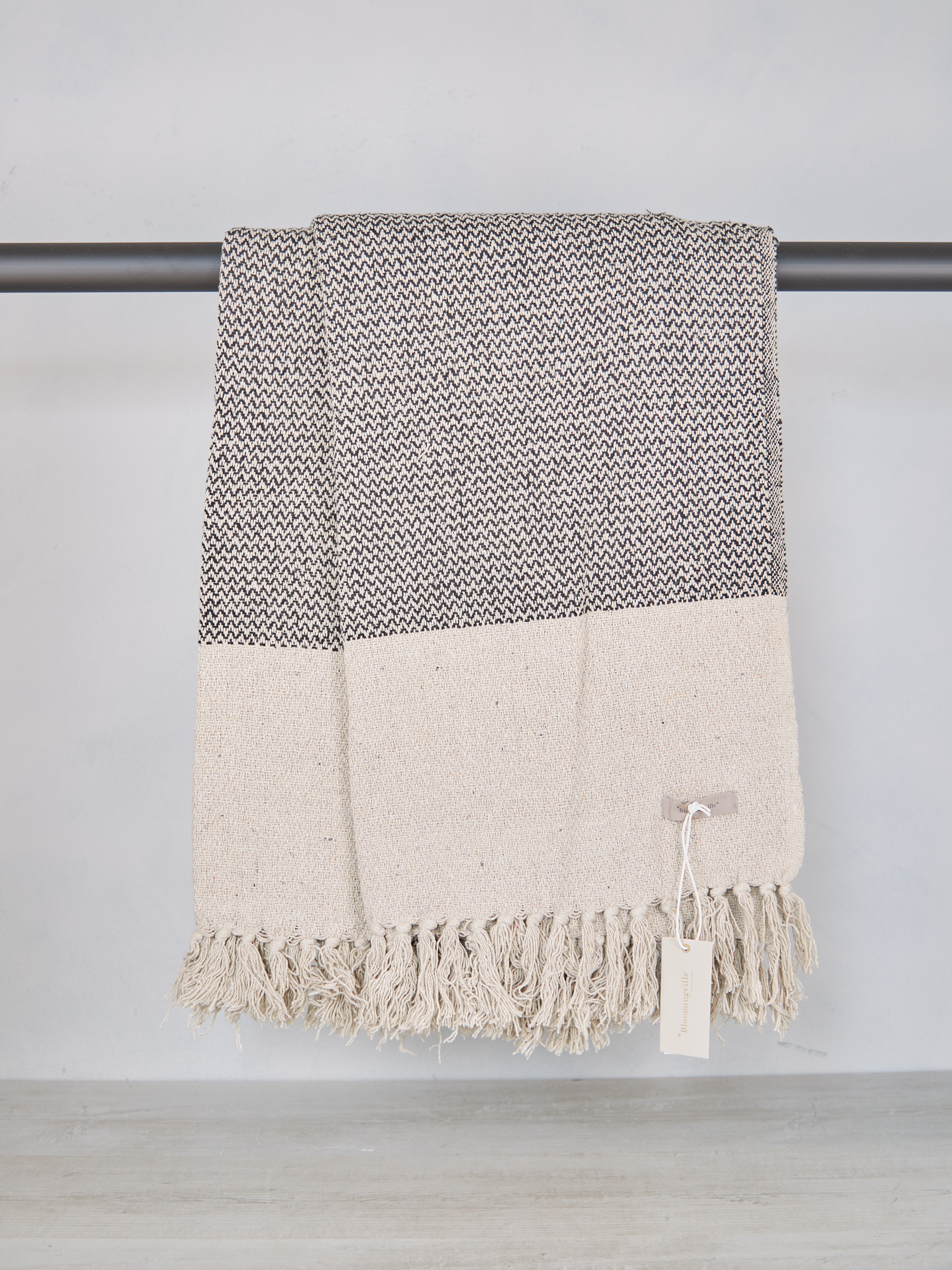 Matt Dark Grey Recycled Cotton Throw