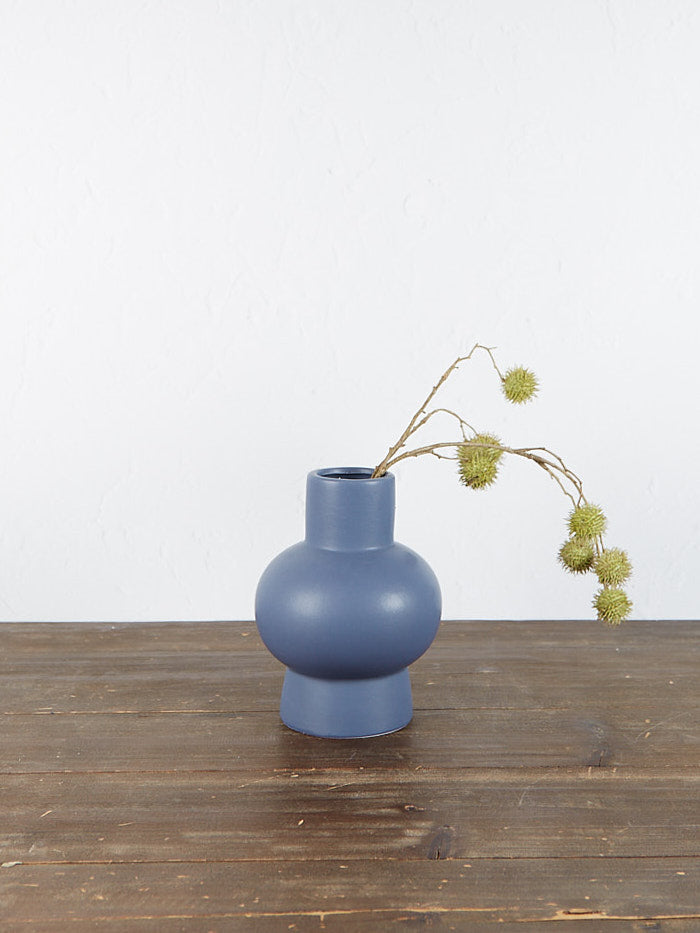 Iko Blue Geometric Stoneware Vase