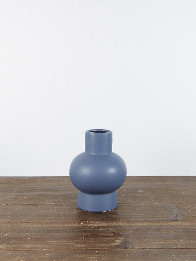 Iko Blue Geometric Stoneware Vase