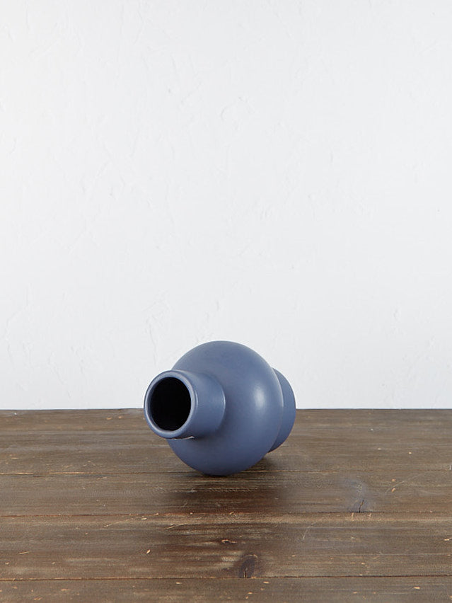 Iko Blue Geometric Stoneware Vase