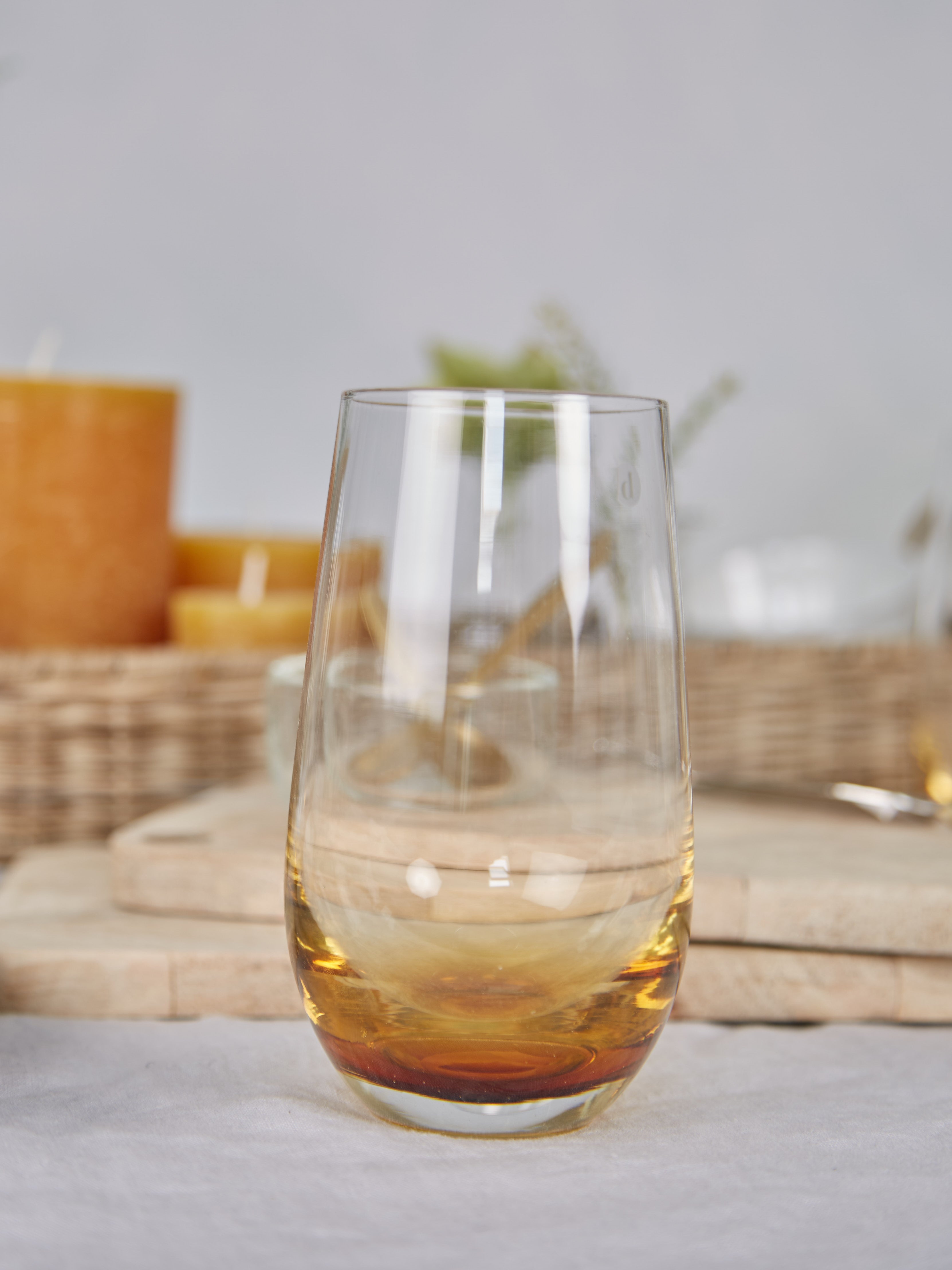 Large Amber Mouthblown Tumbler