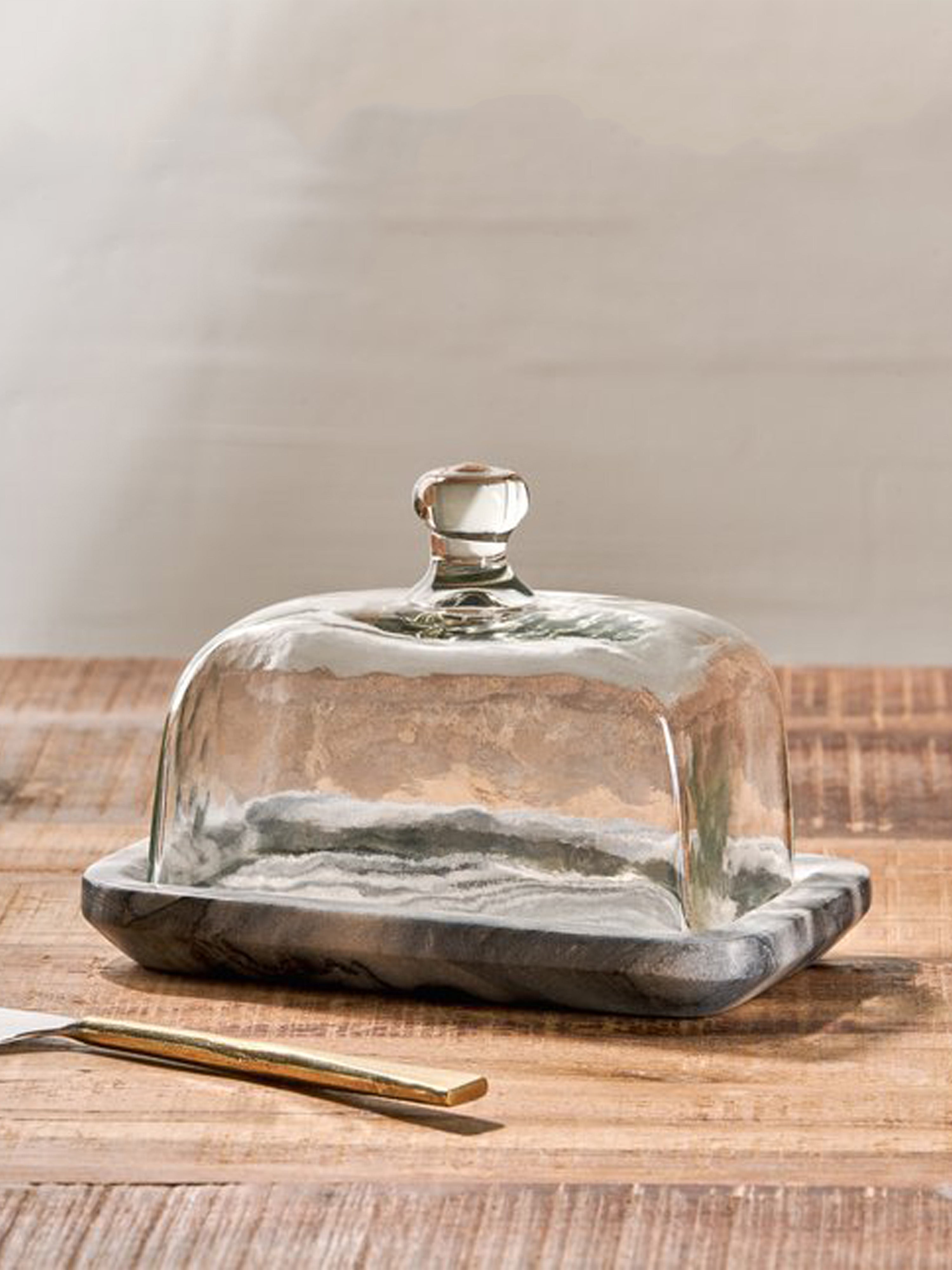 Kallso Marble & Glass Butter Dish