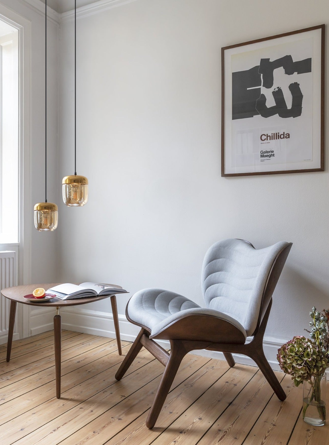 Acorn Amber Brass Shade