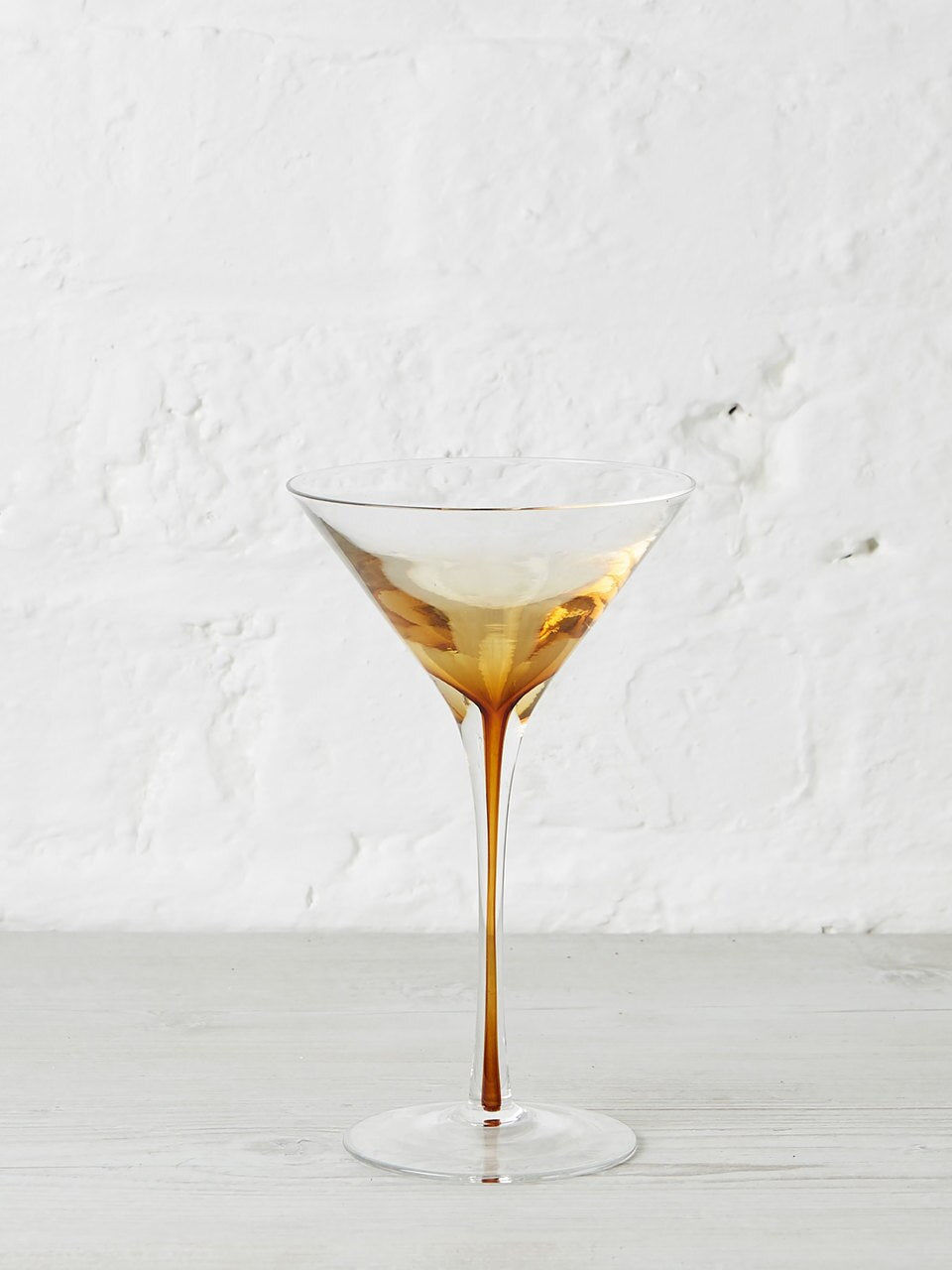 Amber Mouthblown Martini Glass