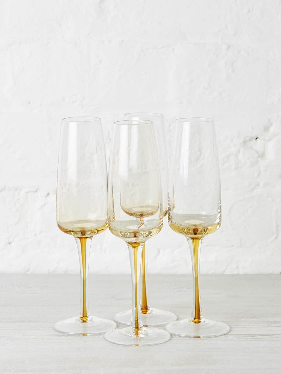 Broste Mouthblown Amber Champagne Flute