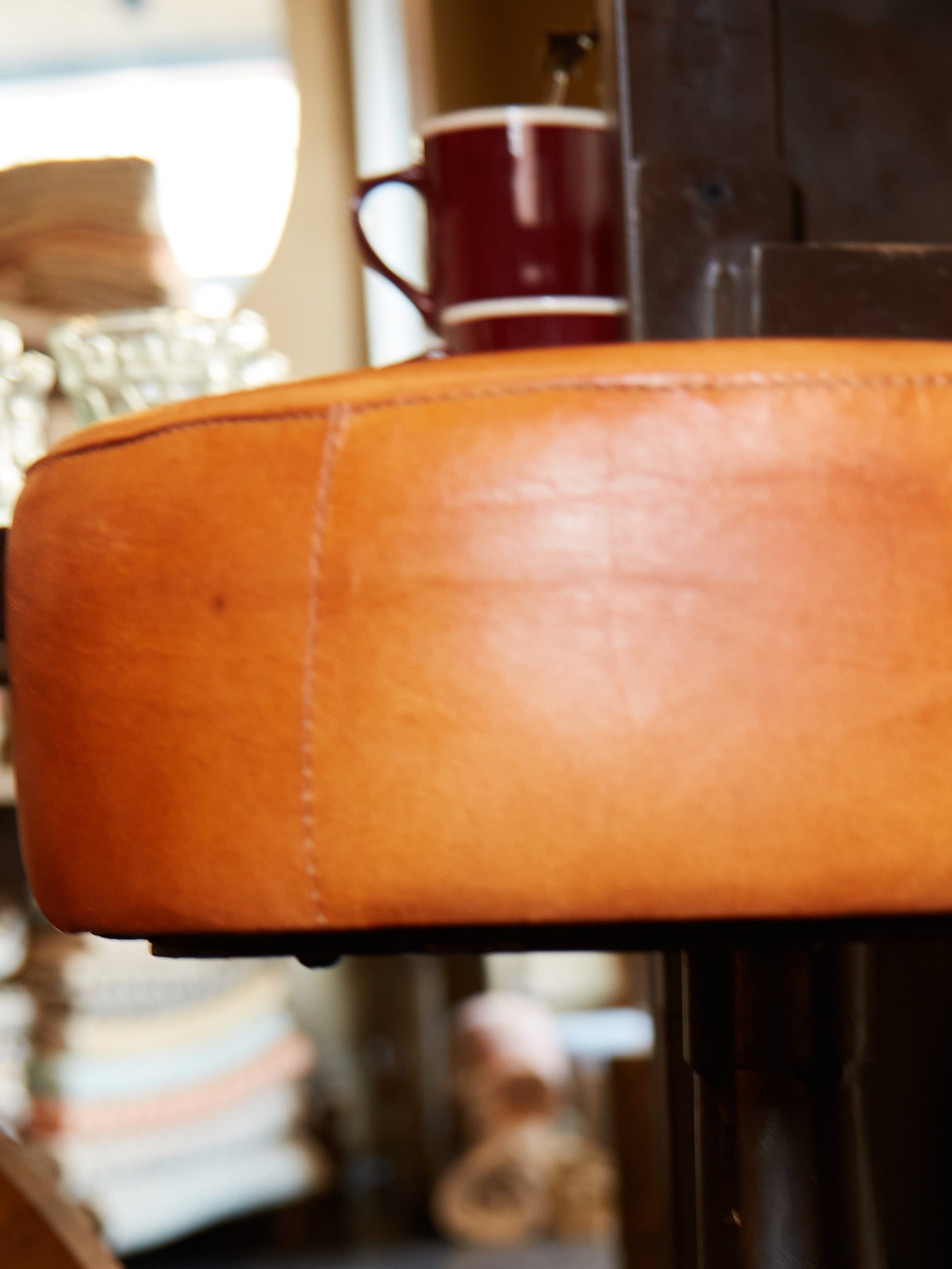 Narwana Round Leather Stool