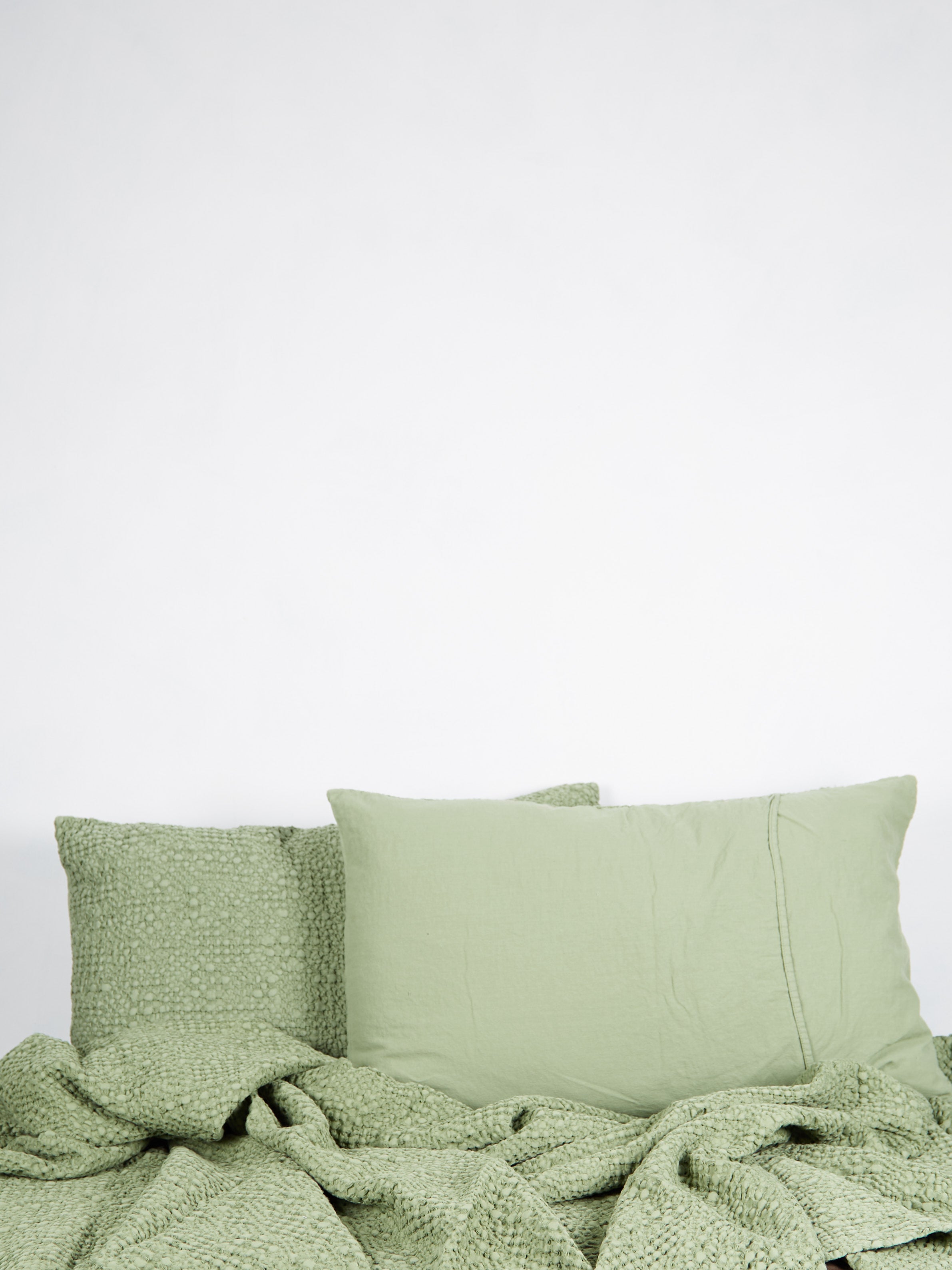 Tana Stonewashed Bed Cushion Almond Green