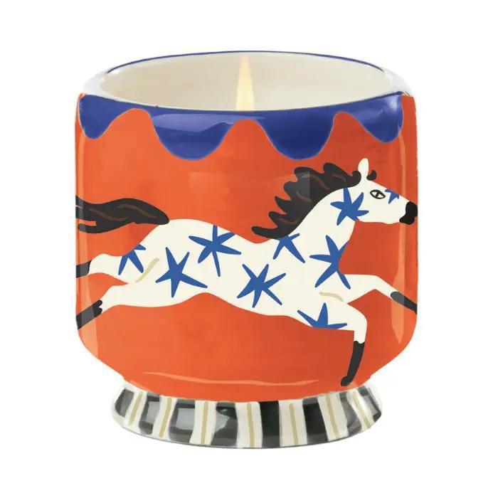 Adopo Horse Printed Ceramic Candle - Sienna Sunset