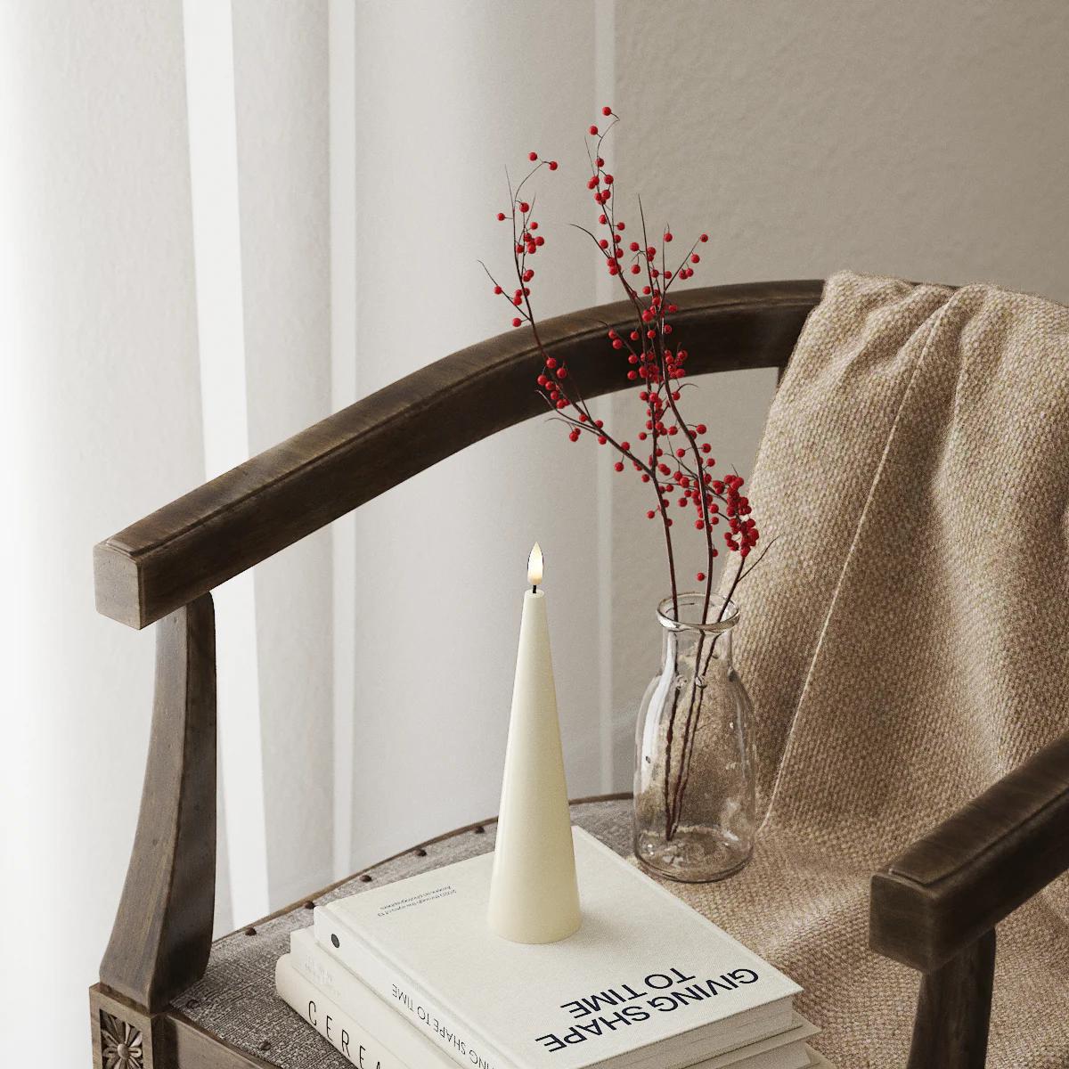 Cone Shaped LED Candle- Size And Colour Options Available