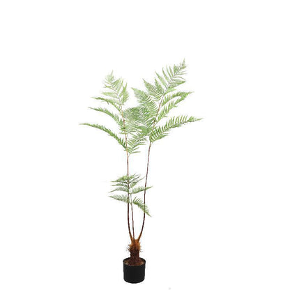 Faux Green Sword Plant - In Black Pot
