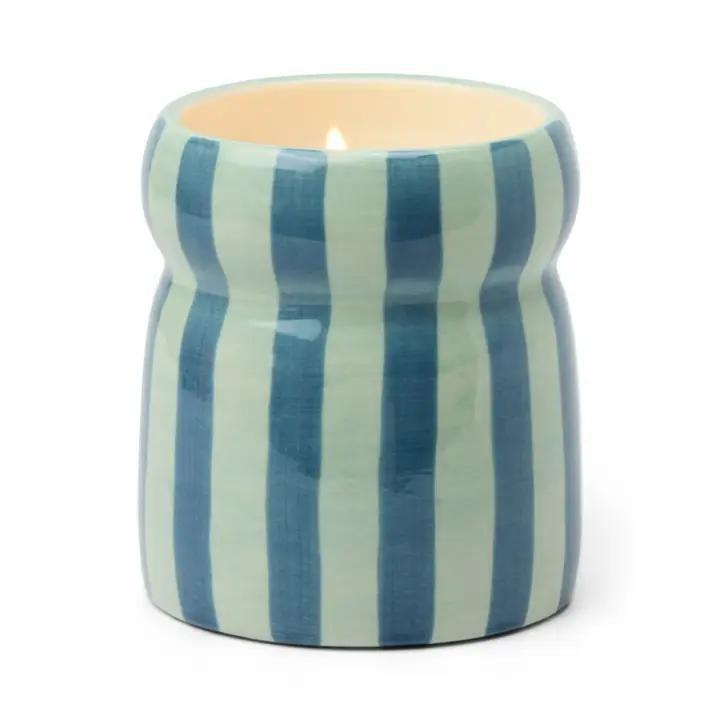 Cabana Striped Ceramic Candle - Warm Cider - Blue, Navy