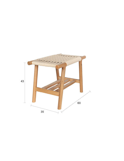 Kintaro Solid Oak, Woven Bench - 2 Colours &amp; 2 Sizes Avilable