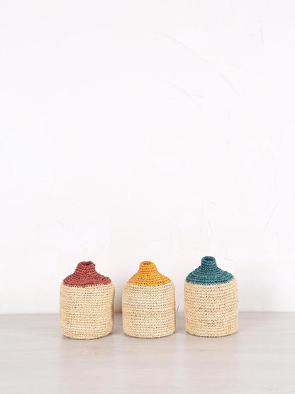Small Woven Bud/Bottle Vase - 3 colours available