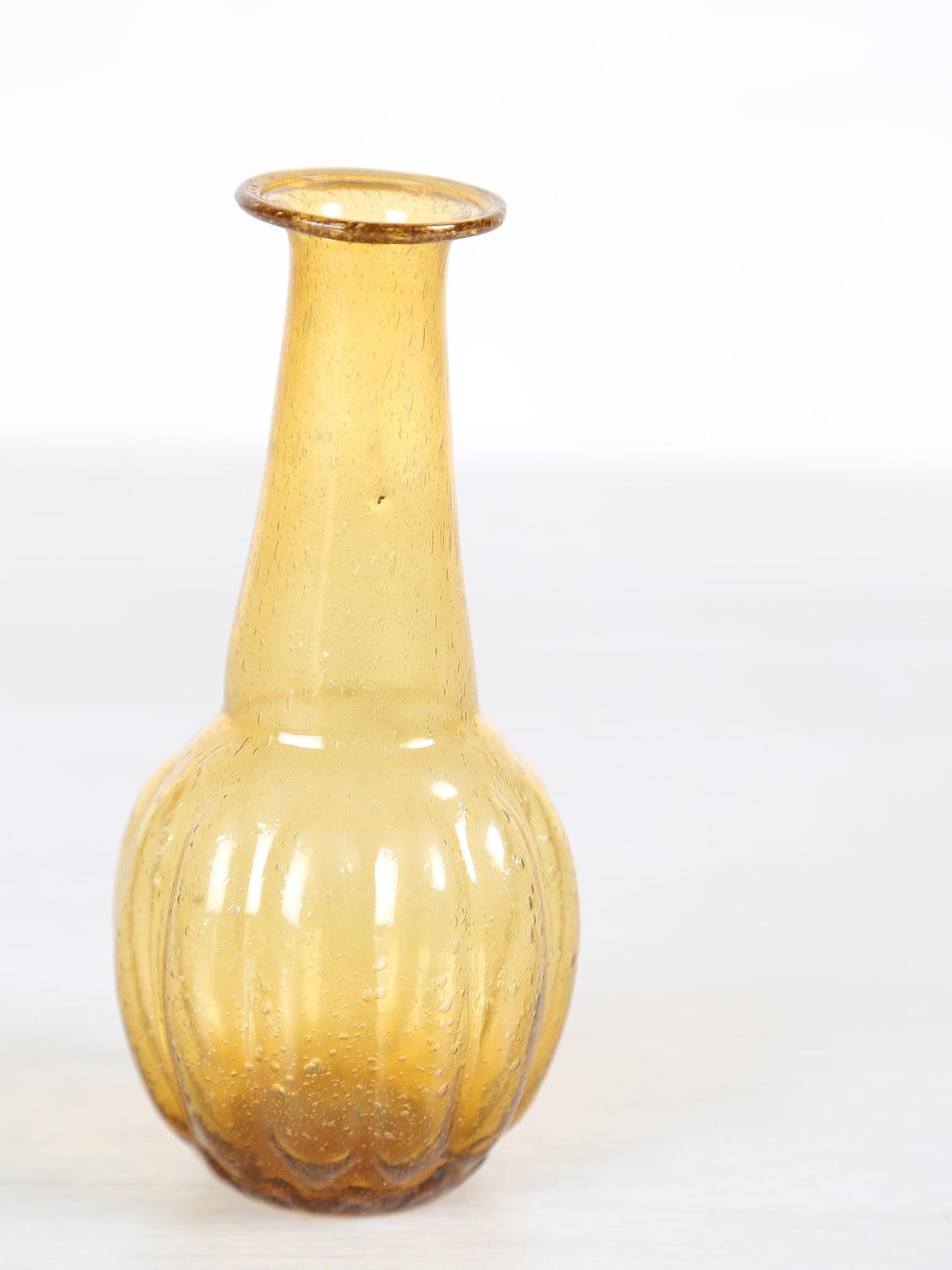Fann Recycled Glass Vase - Yellow