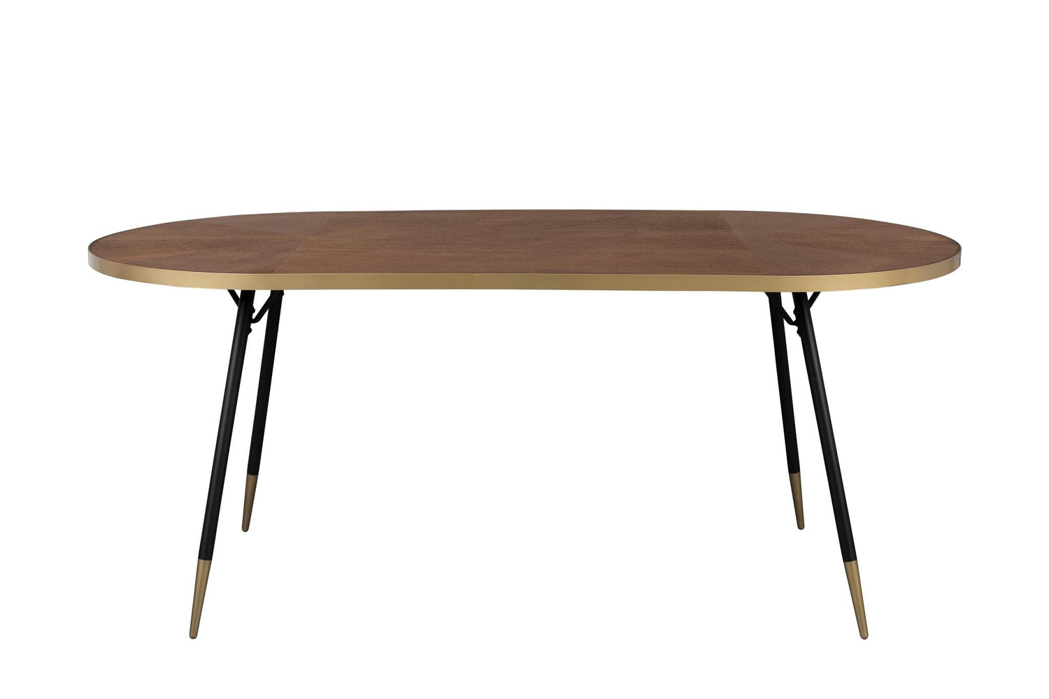 Darla Wooden Dining Table with Brass Edging
