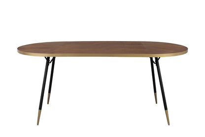 Darla Wooden Dining Table with Brass Edging