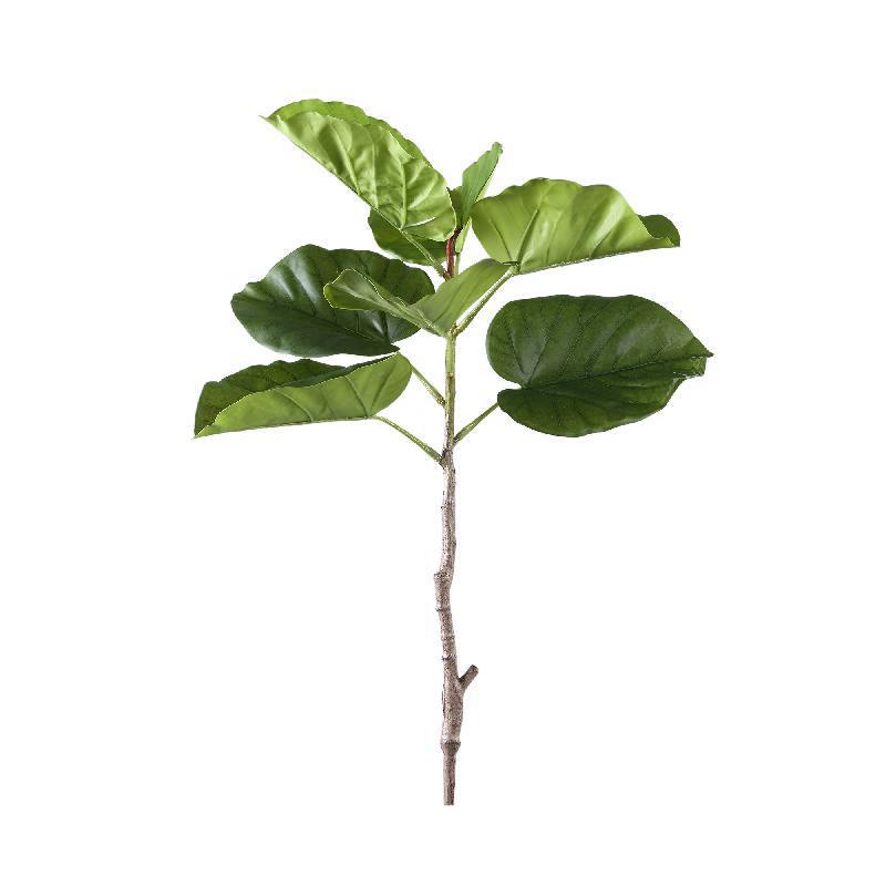 Faux Green Ficus Leaves Stem