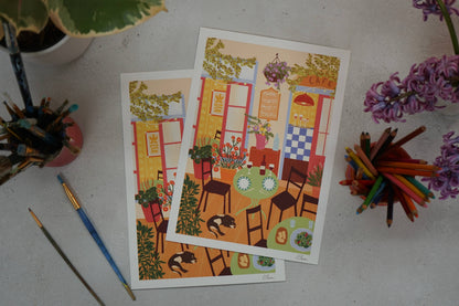 Sunshine Terrace Art Print | El Fresco Dining
