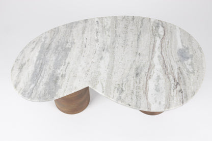 Peli Marble &amp; Mango Wood Coffee Table
