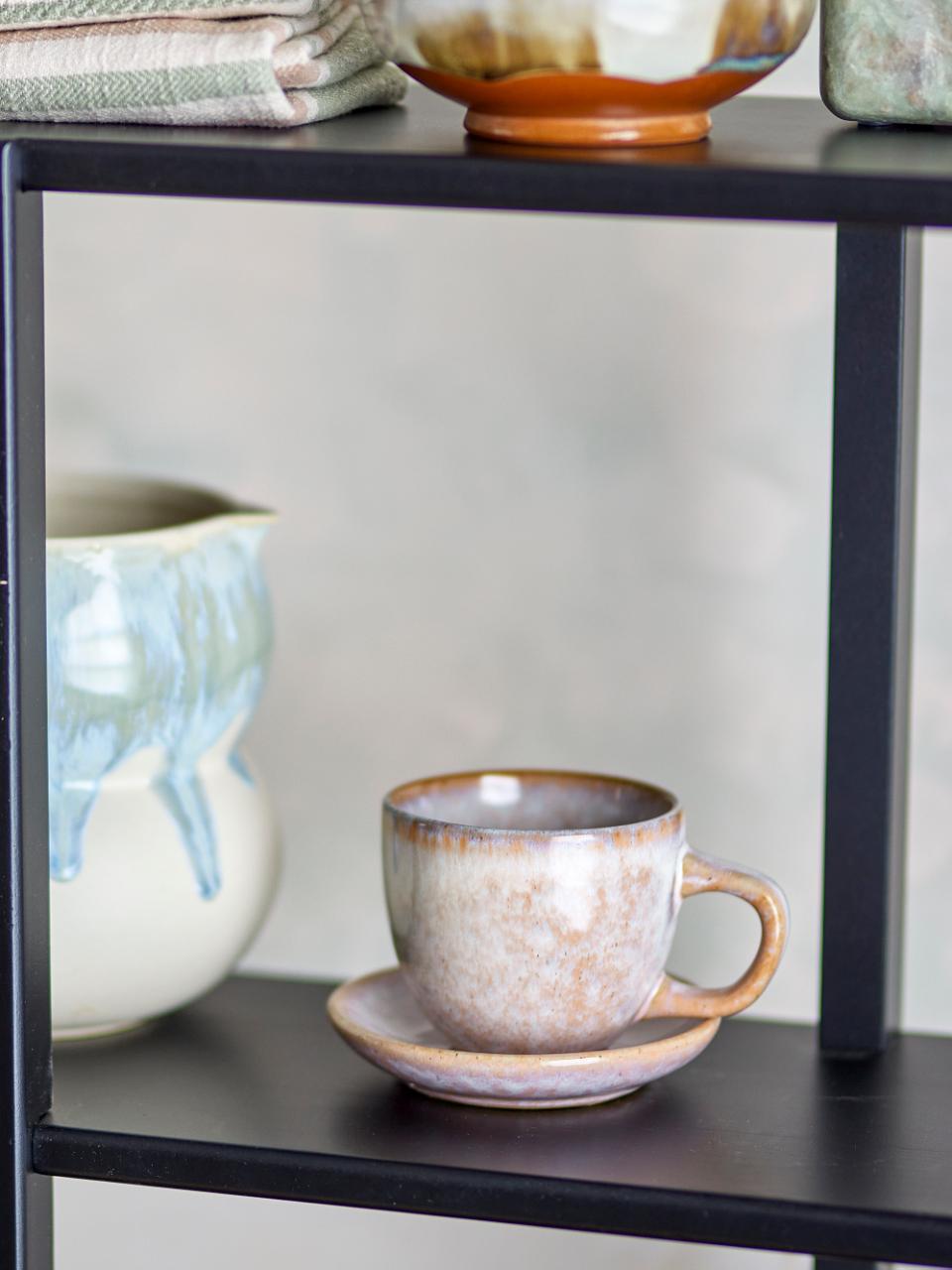 Brenta Ceramic Cup And Saucer - Set of 4 - Rose Stoneware