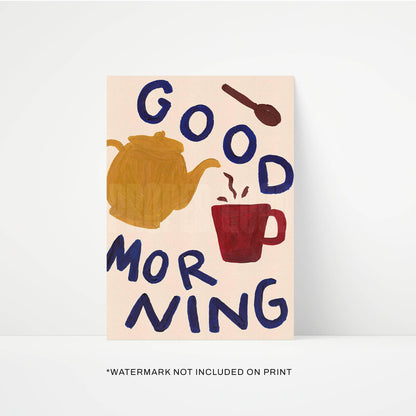 Good Morning Hand Painted Print - 2 Sizes Available