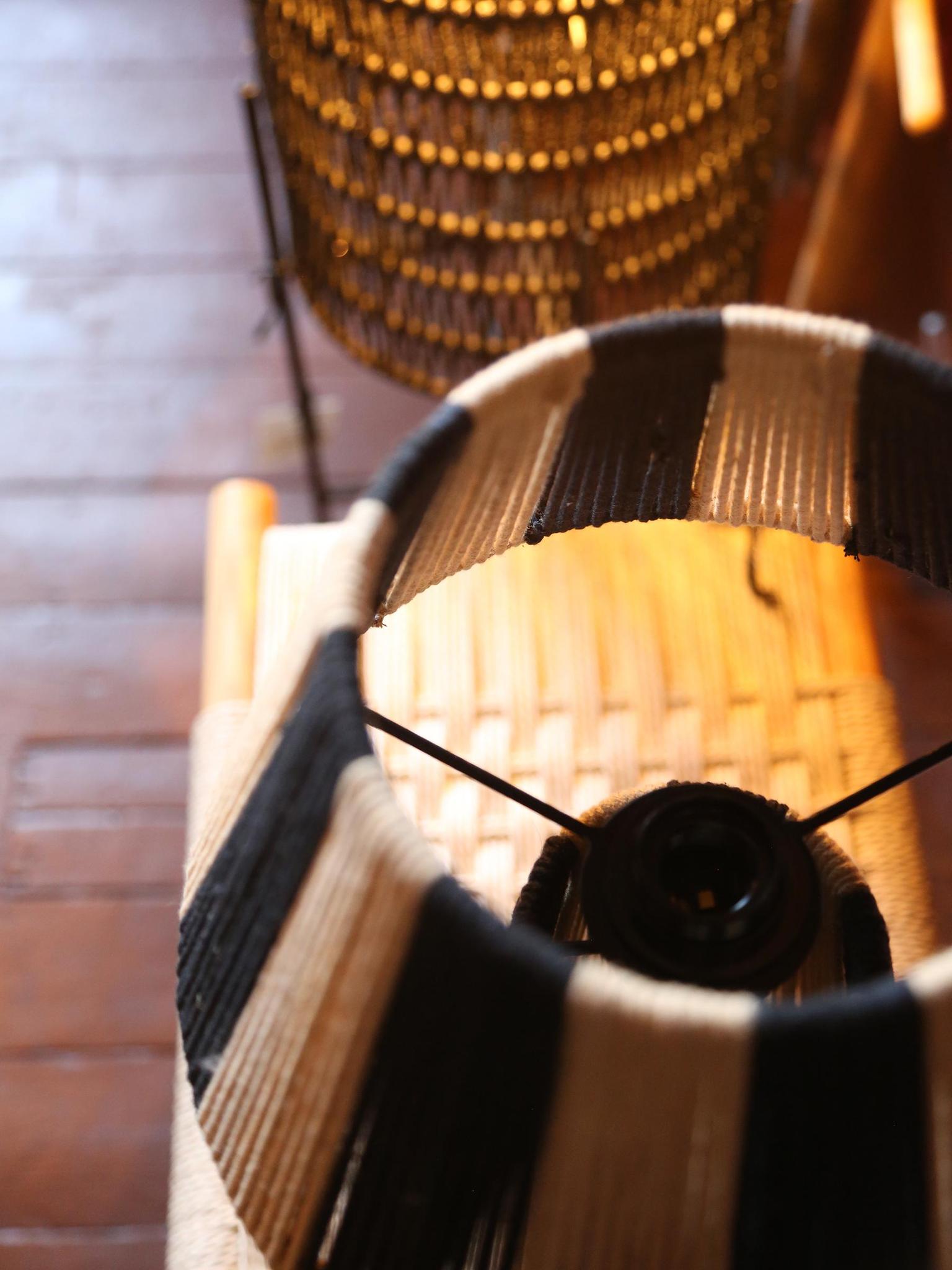 Stripe It Up Table Lamp - Natural, Black