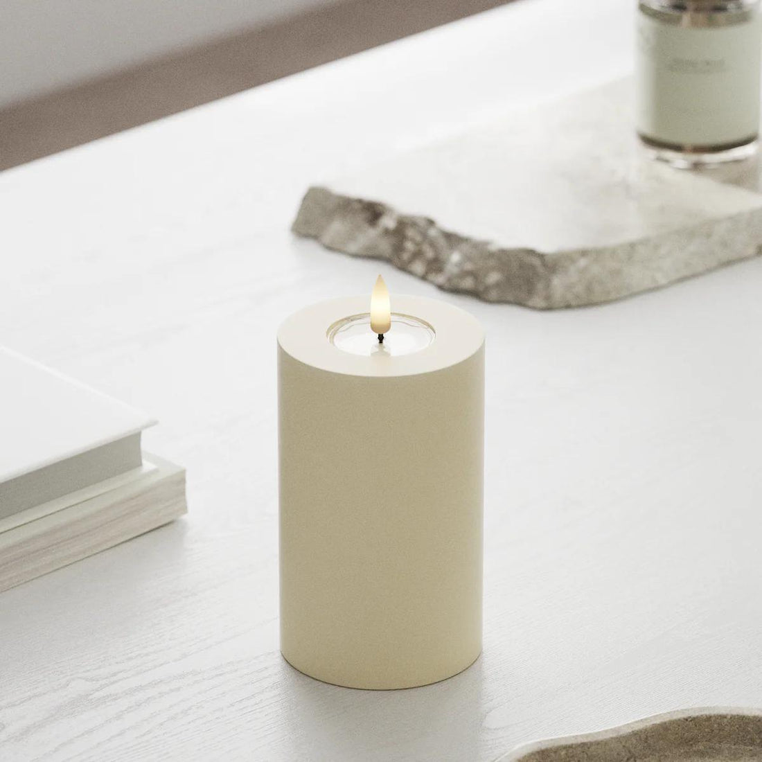 Cream LED Pillar Candle- 3 Size Options Available