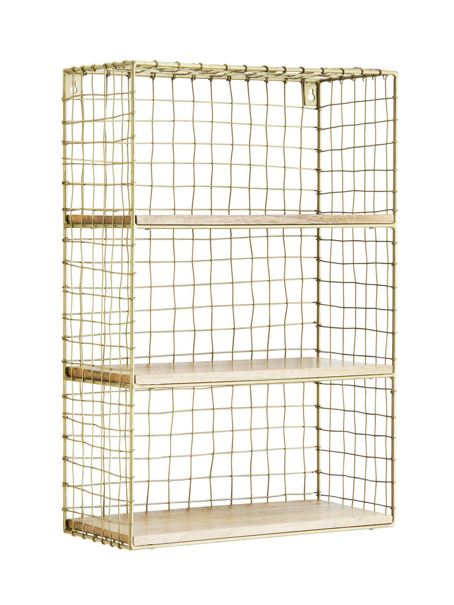 Iron wall shelf with wooden bases