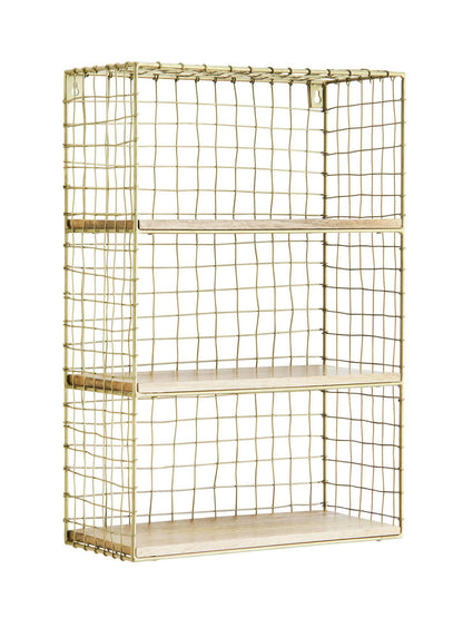 Iron wall shelf with wooden bases