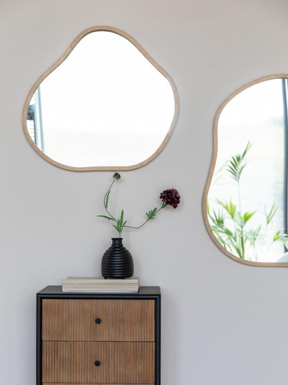 Zem Abstract Wooden Mirror