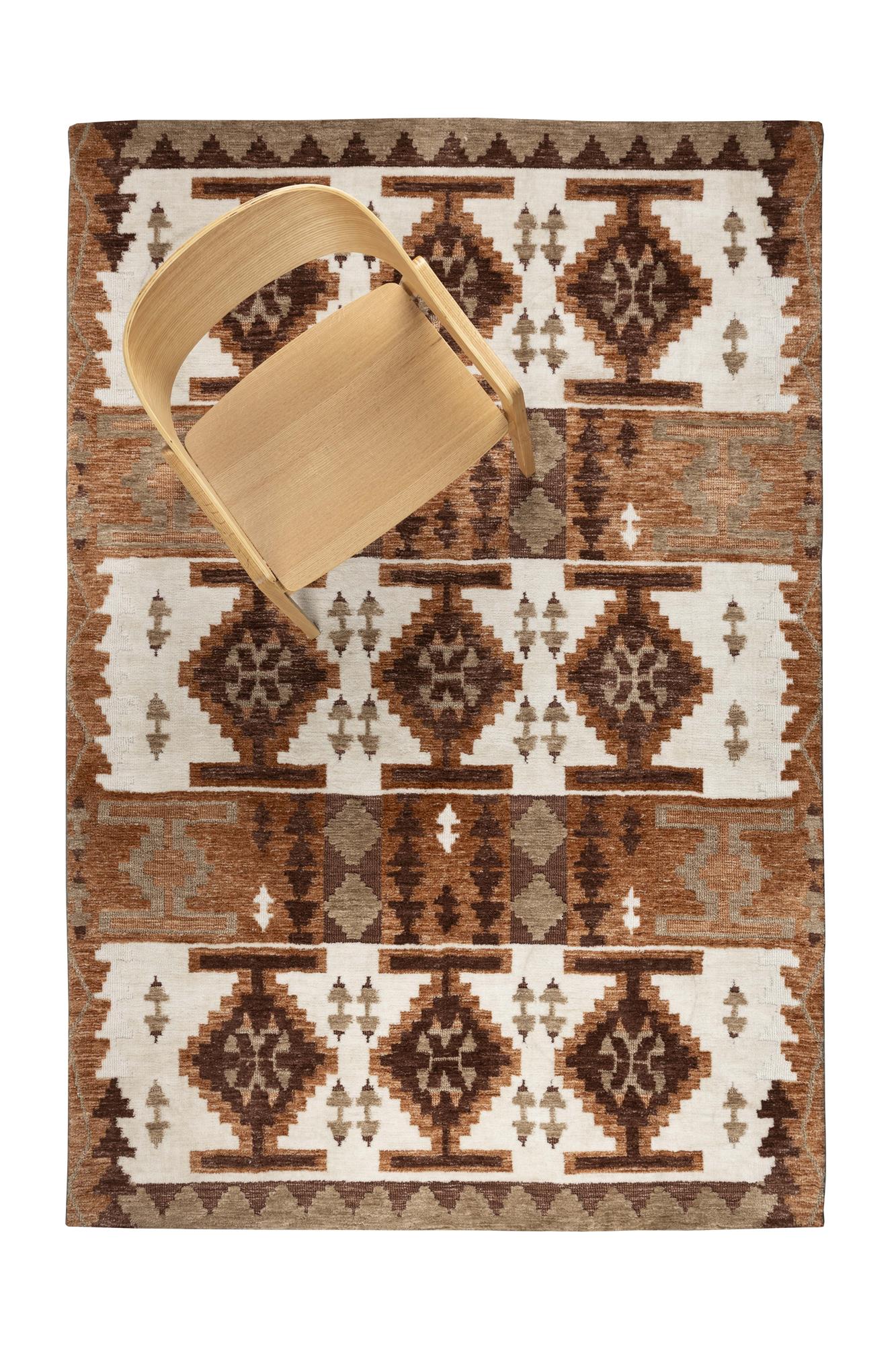 Maron Chalet Rug - 2 Sizes Available - Warm Ivory, Terracotta Brown
