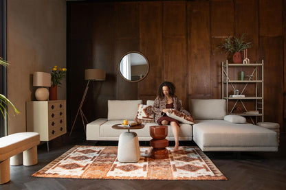 Maron Chalet Rug - 2 Sizes Available - Warm Ivory, Terracotta Brown