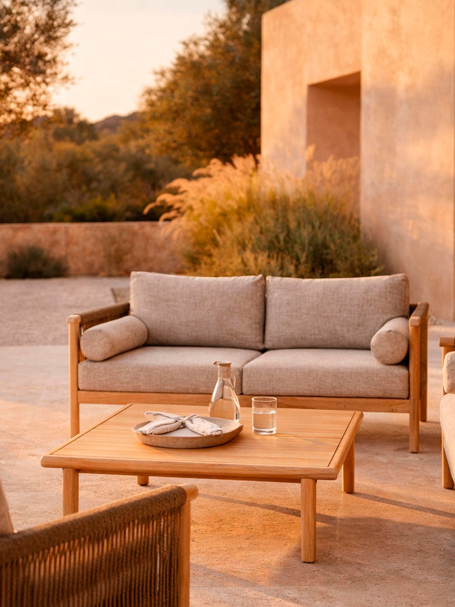 Oasis Outdoor Sofa and Coffee Table Set