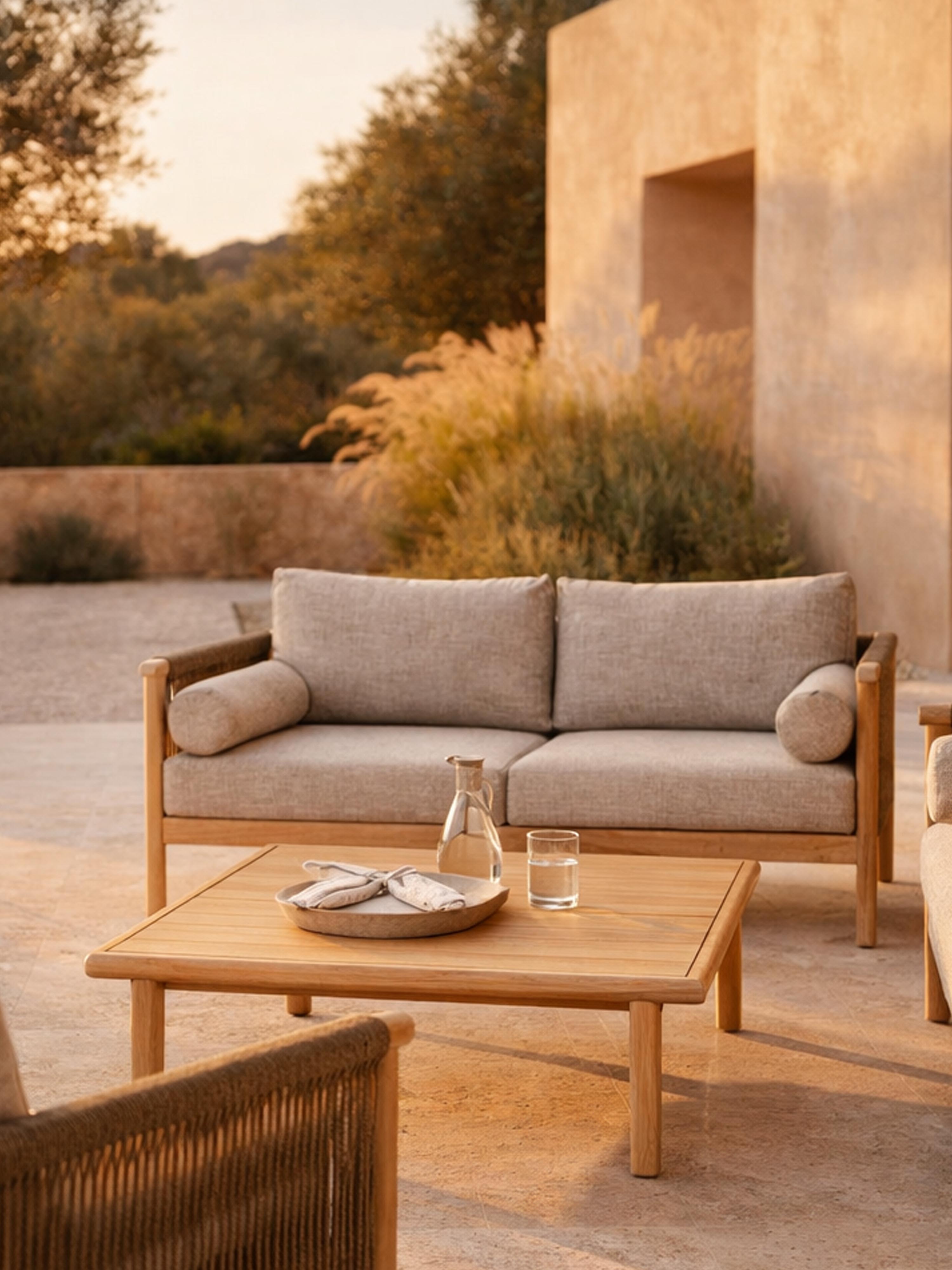 Oasis Outdoor Sofa and Coffee Table Set