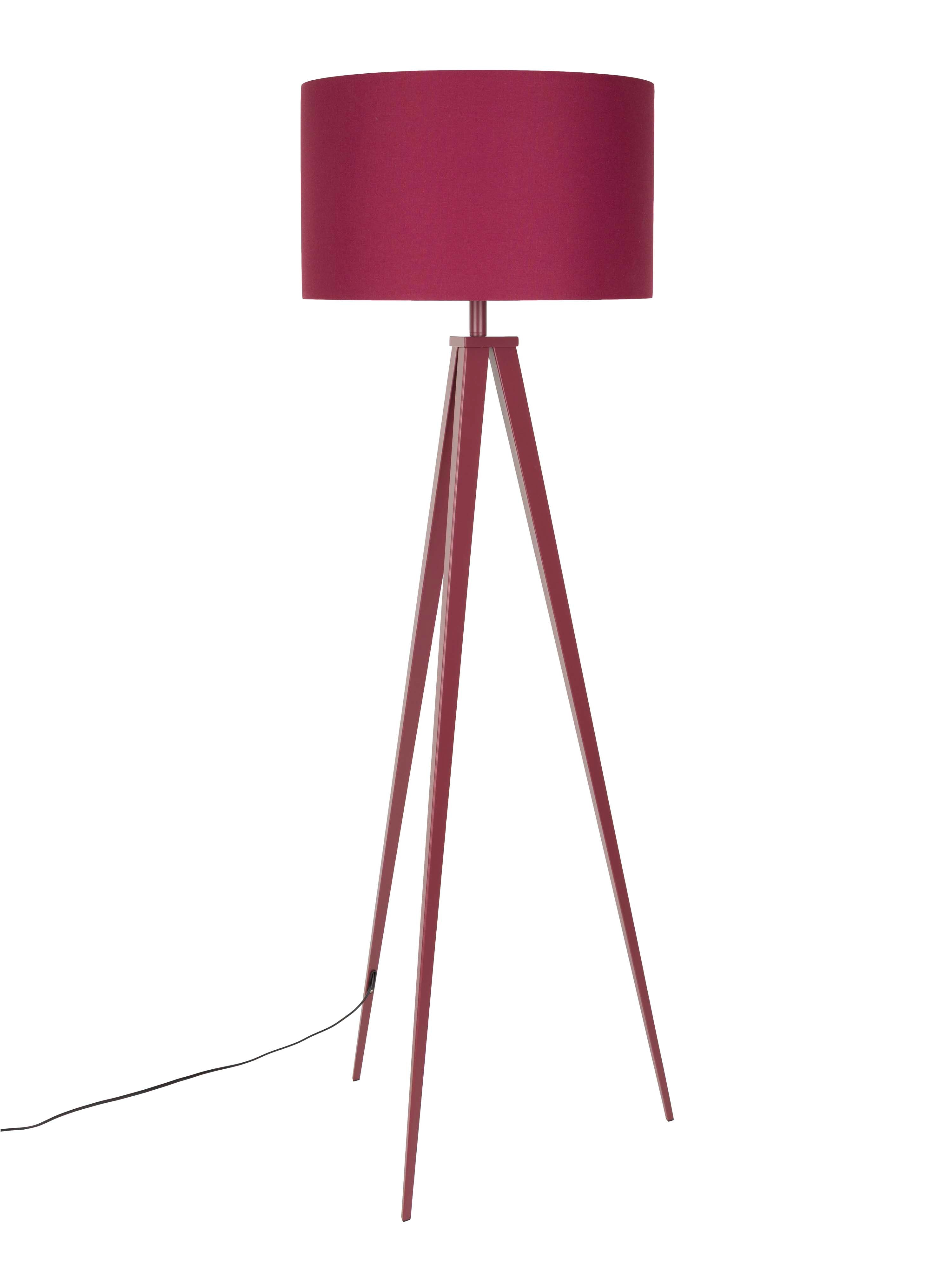 Tripod Floor Lamp Burgundy Red