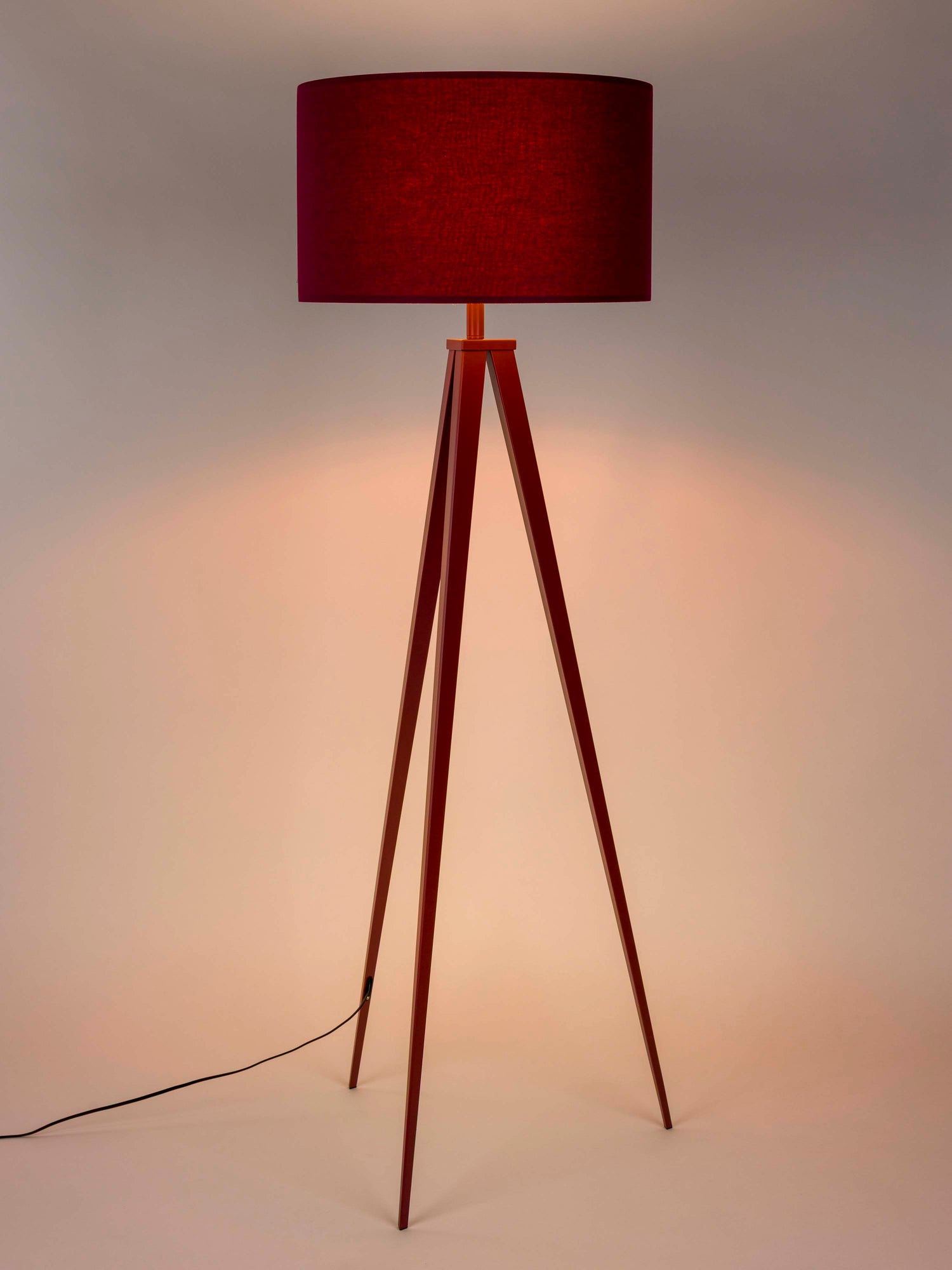 Tripod Floor Lamp Burgundy Red