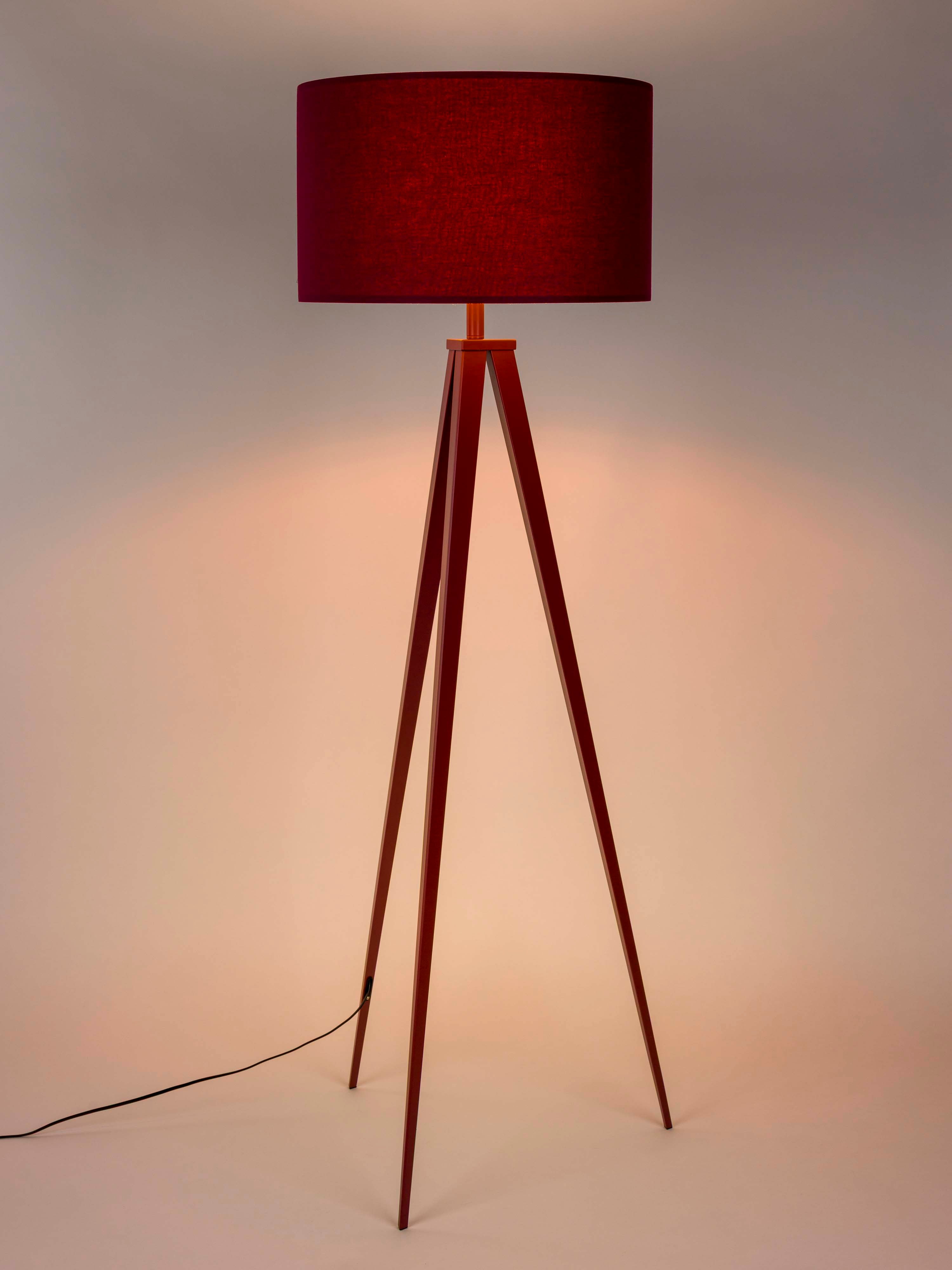 Tripod Floor Lamp Burgundy Red